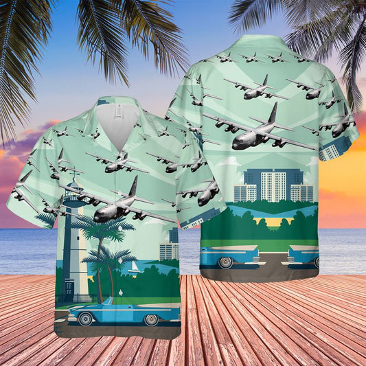 US Air Force WC-130J Of 53rd Weather Reconnaissance Squadron Hawaiian Shirt