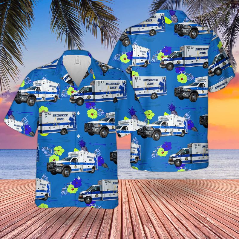 Virginia Brunswick County EMS Hawaiian Shirt