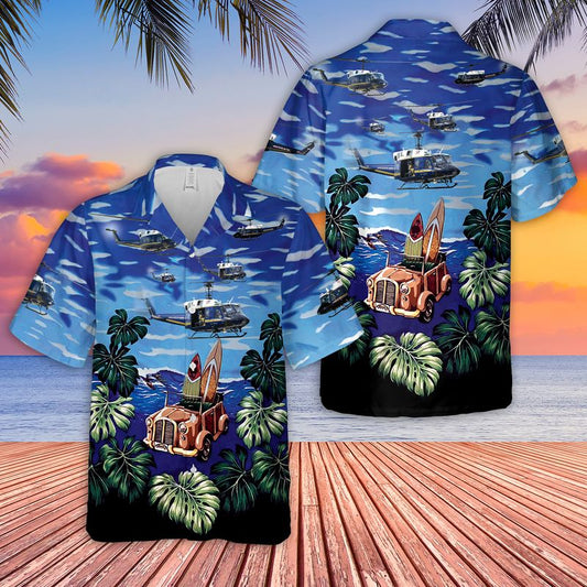 US Air Force Bell UH-1N Twin Huey 1st Helicopter Squadron Hawaiian Shirt