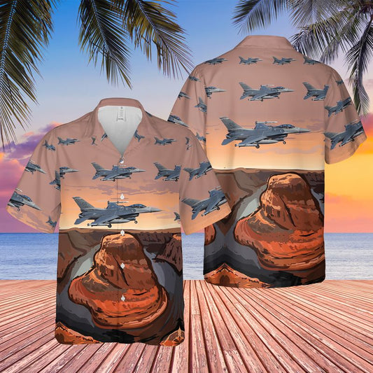 US Air Force Colorado Air National Guard 140th Wing F-16 Falcon Hawaiian Shirt