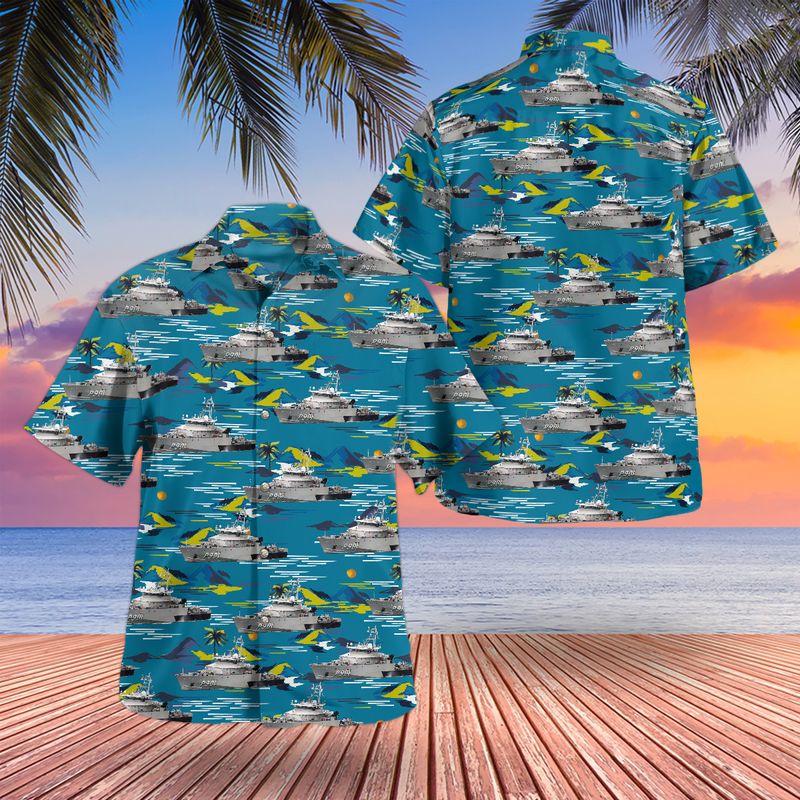 Belgian Navy P901 Castor Coastal patrol vessel Hawaiian Shirt