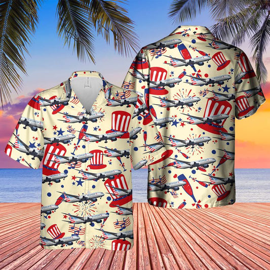 US Airlines Boeing 787-9 Dreamliner 4th of July Hawaiian Shirt