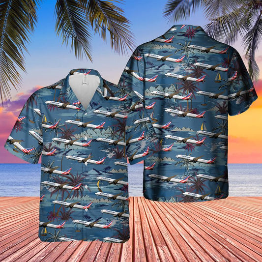 US Airlines Boeing 787-9 Dreamliner Hawaiian Shirt