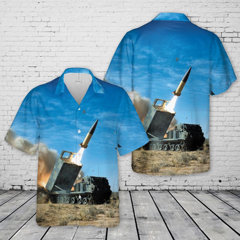 US Army MGM-140 ATACMS Being Launched By An M270 Multiple Launch Rocket System Hawaiian Shirt