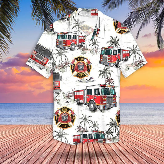 Firefighter Truck Hawaiian Shirt
