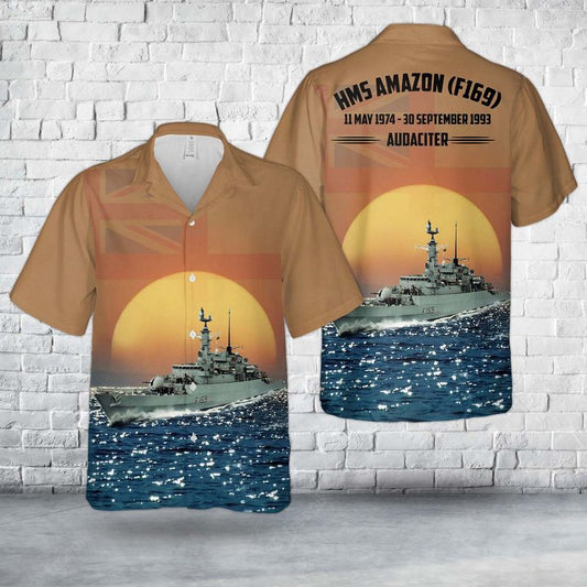 Royal Navy HMS Amazon (F169) Hawaiian Shirt