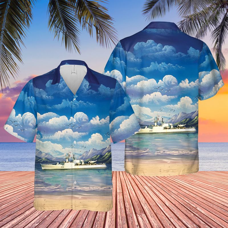 Royal Canadian Navy RCN HMCS Saguenay (DDH 206) St. Laurent-class destroyer Hawaiian Shirt