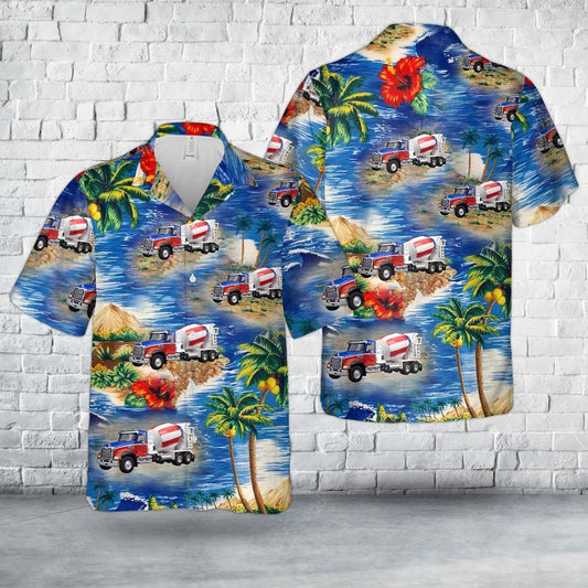 2019 Mack Granite Cement Mixer (Red, White and Blue) Hawaiian Shirt