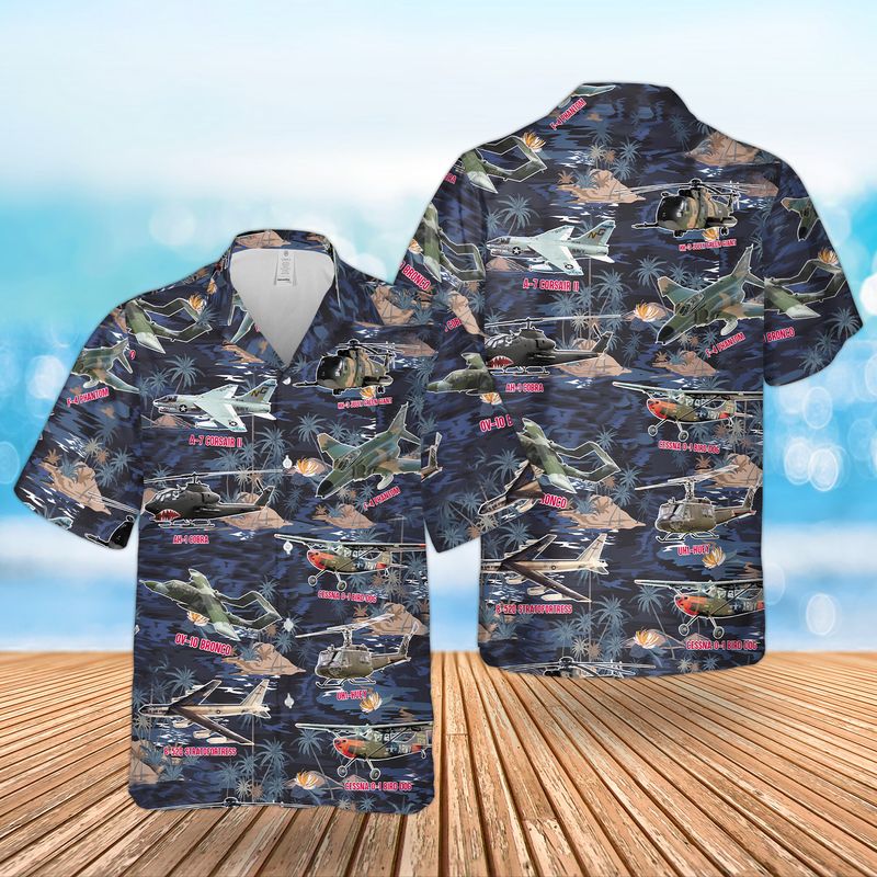 Vietnam War Airplanes & Helicopters Hawaiian Shirt