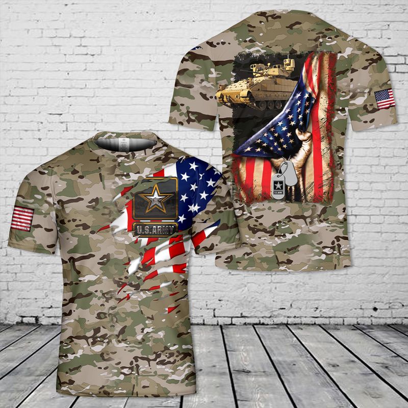 US Army M2 Bradley 3D T-shirt