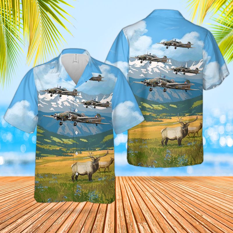 Royal New Zealand Air Force (RNZAF) Historical WWII Avro Anson Mk1 Series II Hawaiian Shirt