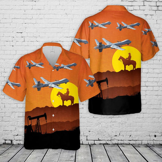 USAF Texas Air National Guard 147th Attack Wing MQ-9 Reaper Hawaiian Shirt