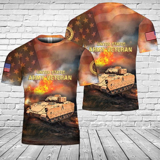 US Army M2A3 Bradley Tank 3D T-shirt