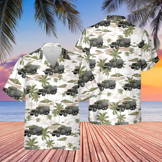 US Army M3A1 Halftrack Ambulance Hawaiian Shirt