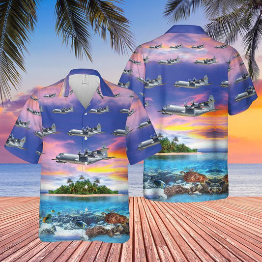 US Air Force California Air National Guard 129th Rescue Wing HC-130J Combat King II Hawaiian Shirt