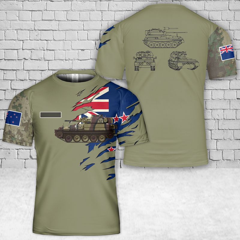 Custom Name New Zealand Army FV101 Scorpion T-Shirt 3D