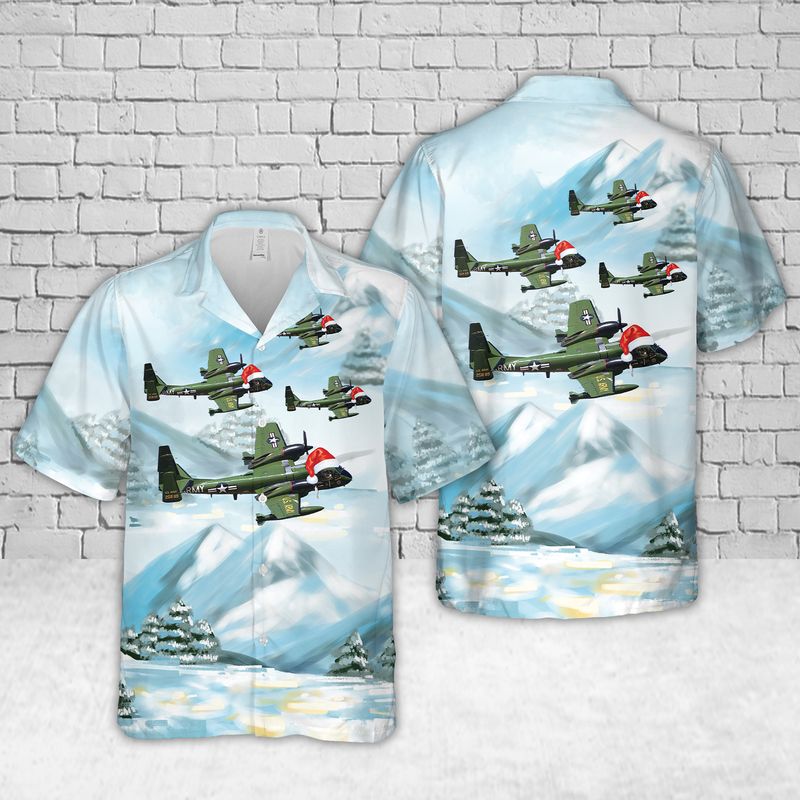 US Army Grumman OV-1 Mohawk Christmas Hawaiian Shirt