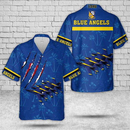 US Navy Blue Angels Hawaiian Shirt