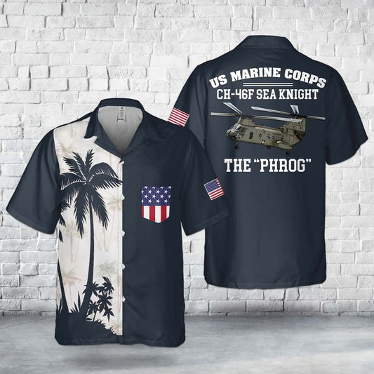 US Marine Corps CH-46F Sea Knight The PHROG Pocket Hawaiian Shirt