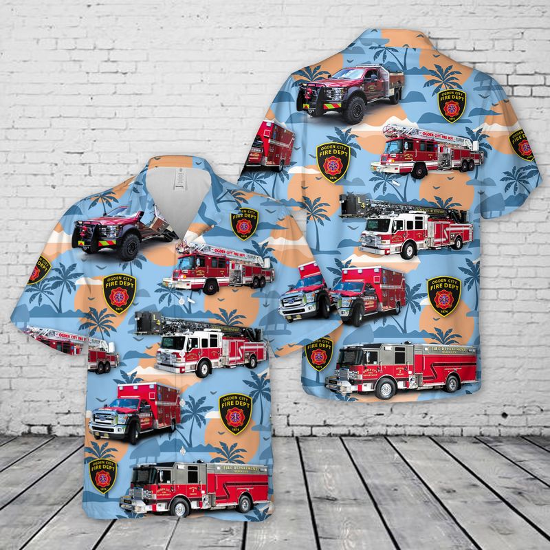 Utah Ogden City Fire Department Hawaiian Shirt