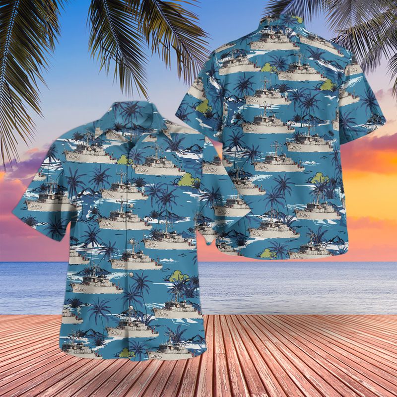 Belgian Navy Primula (M924) Tripartite-class minehunter Hawaiian Shirt