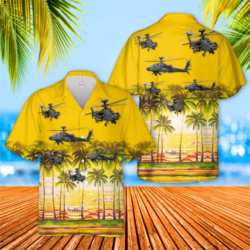 US Army Boeing AH-64 Apache Hawaiian Shirt