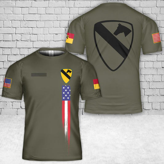 Custom Name US Army 1st Cavalry Division T-Shirt 3D