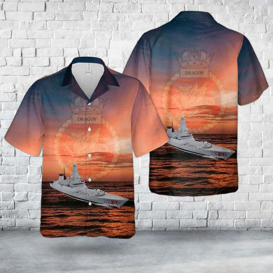 Royal Navy HMS Dragon (D35) Type 45 Hawaiian Shirt