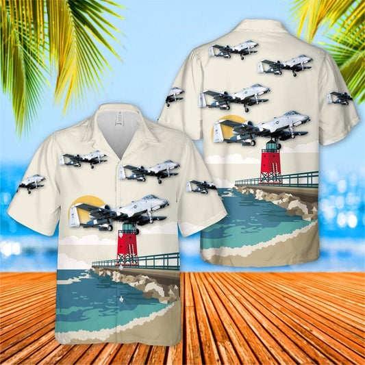 USAF Michigan Air National Guard 127th Wing 107th Fighter Squadron A-10C Thunderbolt II Hawaiian Shirt