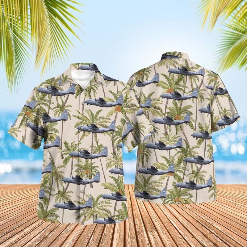 Delaware Air National Guard 166th Airlift Wing Lockheed C-130H Hercules (L-382) Hawaiian Shirt