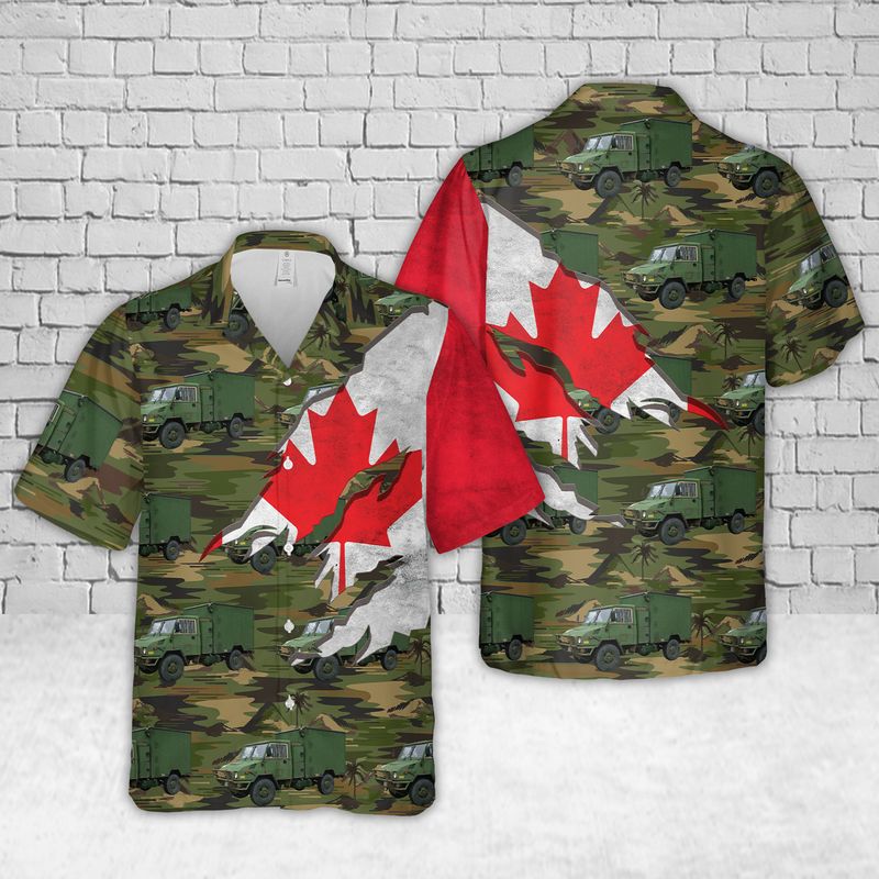 Canadian Army LSVW Military Truck Hawaiian Shirt