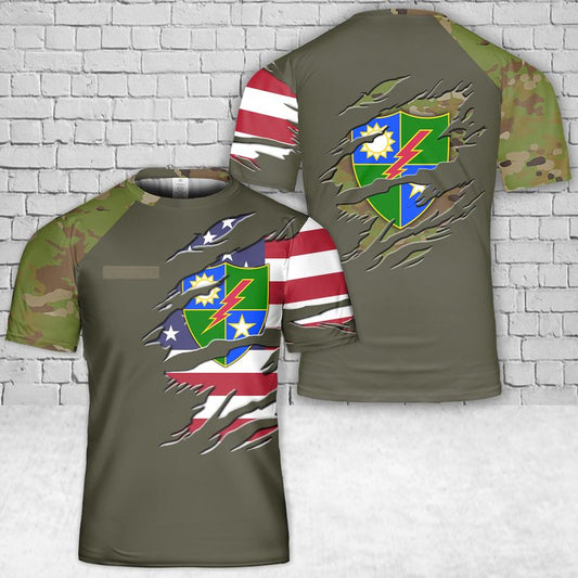 Custom Name US Army 75th Ranger Regiment T-Shirt 3D