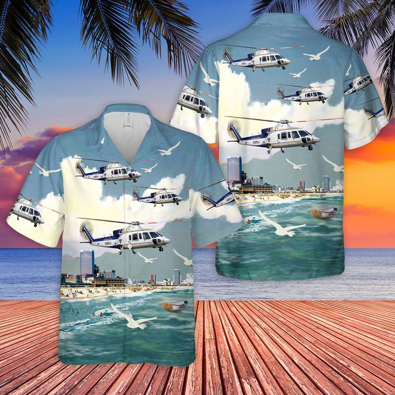 New Jersey State Police Sikorsky S-76B Hawaiian Shirt