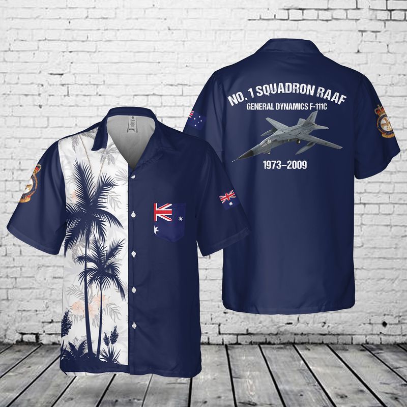 Royal Australian Air Force No. 1 Squadron RAAF General Dynamics F-111C Pocket Hawaiian Shirt