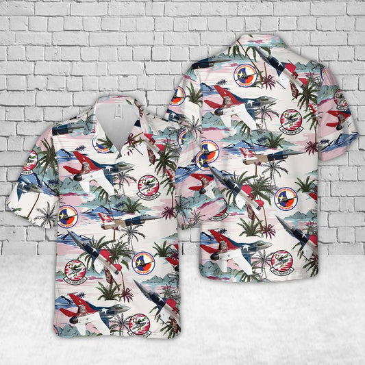 US Air Force F-16 Fighting Falcon 457th Fighter Squadron Hawaiian Shirt