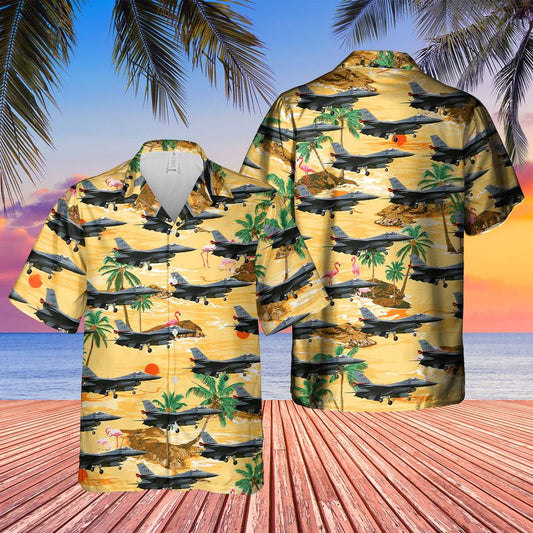 US Air Force General Dynamics F-16C Fighting Falcon (401) Hawaiian Shirt