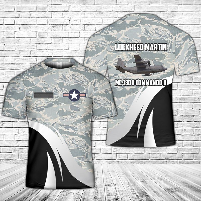 Custom Name US Air Force Lockheed Martin MC-130J Commando II 3D T-shirt