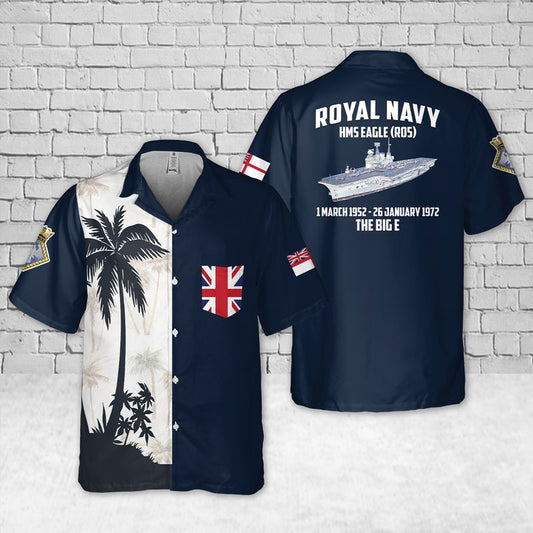 Royal Navy HMS Eagle (R05) Pocket Hawaiian Shirt