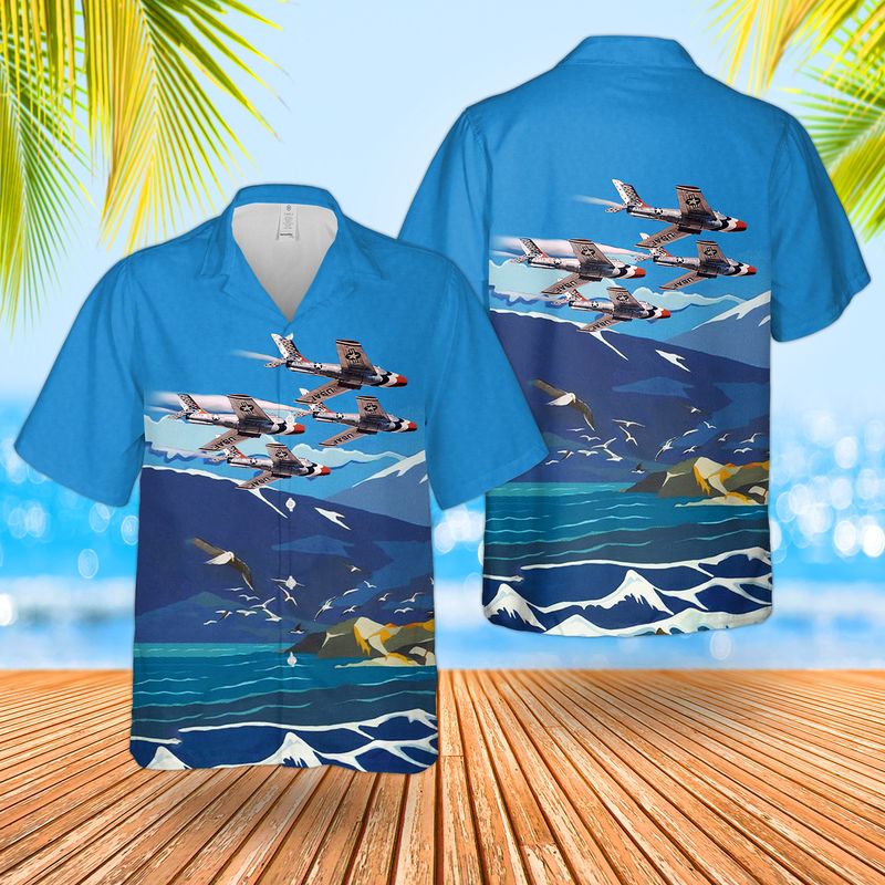 US Air Force Thunderbirds Republic F-84F Thunderstreak Hawaiian Shirt