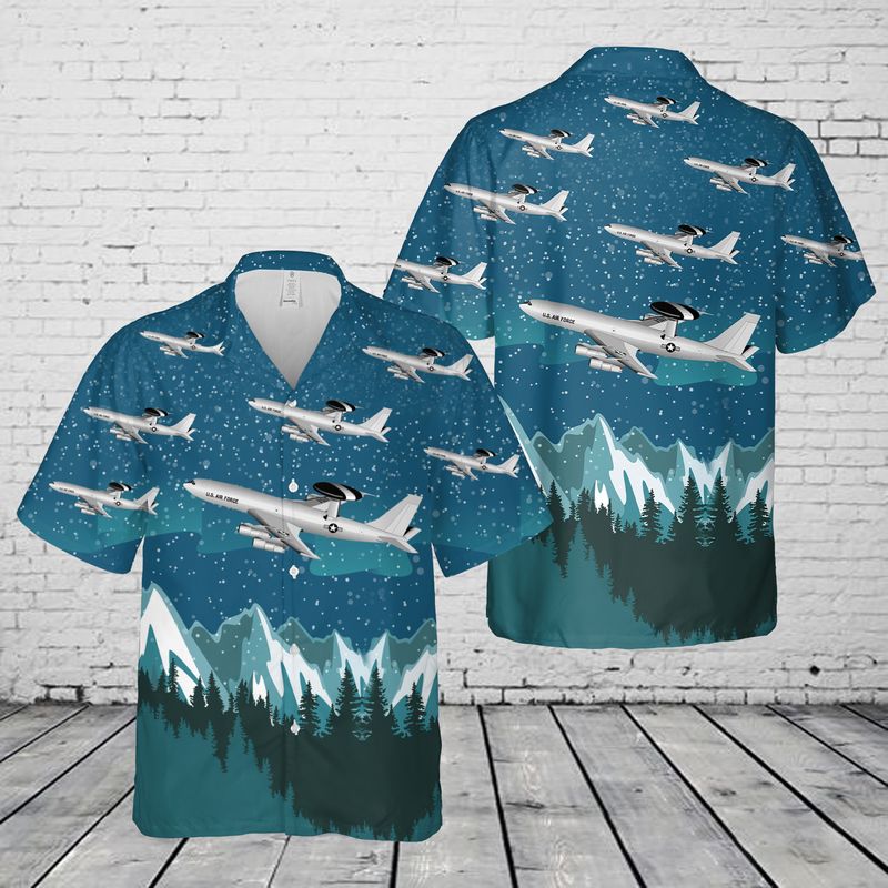 US Air Force Boeing E-3 Sentry Hawaiian Shirt