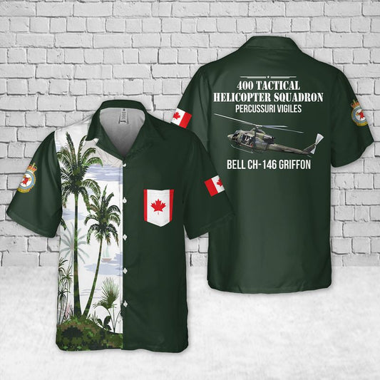 Royal Canadian Air Force RCAF 400 Tactical Helicopter Squadron Bell CH-146 Griffon Pocket Hawaiian Shirt