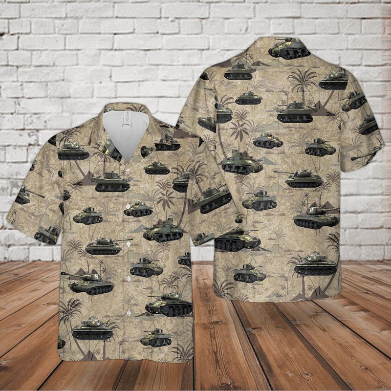 US Army Tanks WWII Hawaiian Shirt