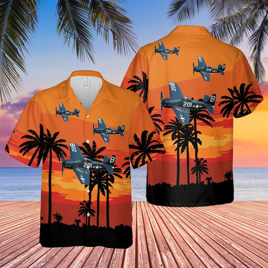 US Navy Grumman F8F Bearcat Hawaiian Shirt