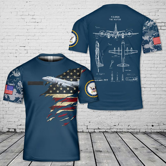 US Navy Lockheed P-3 Orion T-Shirt 3D