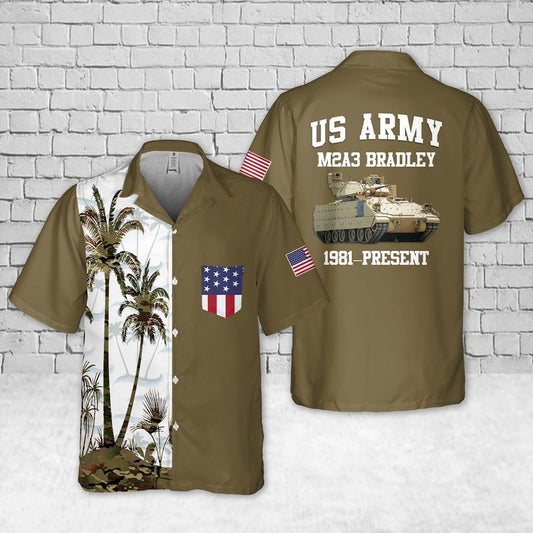 US Army M2A3 Bradley Pocket Hawaiian Shirt