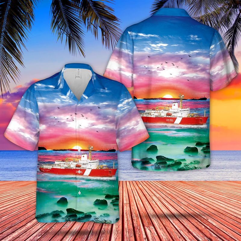 Canadian Coast Guard CCGS Louis S. St-Laurent Heavy Arctic Icebreaker Hawaiian Shirt