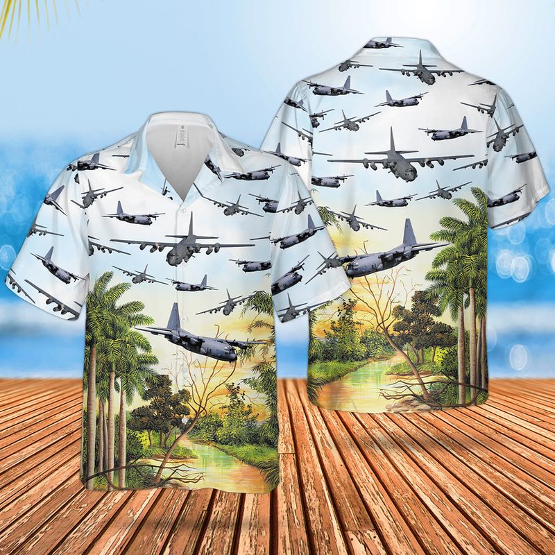 US Air Force Lockheed AC-130 Hawaiian Shirt