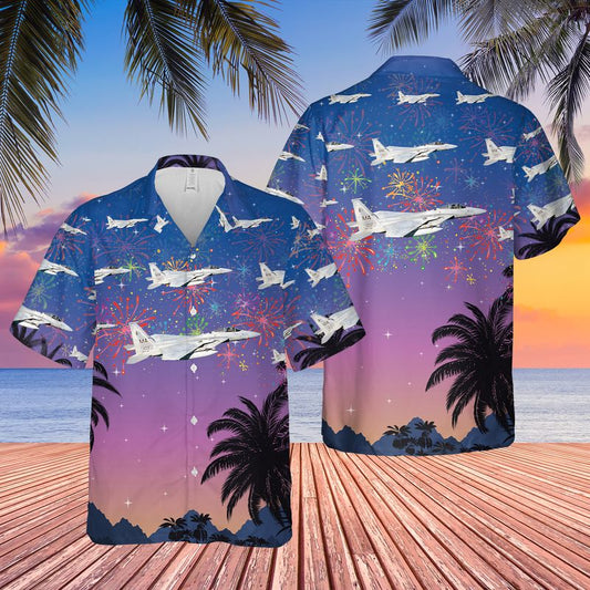 USAF Massachusetts Air National Guard 102nd Fighter Wing F-15 Eagles Hawaiian Shirt