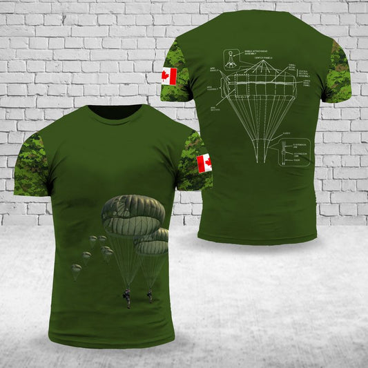 Canadian Army T-11 Parachute System 3D T-Shirt