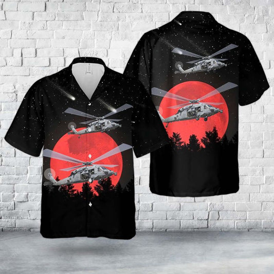 U.S. Navy MH-60S Seahawk Of Helicopter Sea Combat Squadron SIX (HSC-6) Indians Hawaiian Shirt